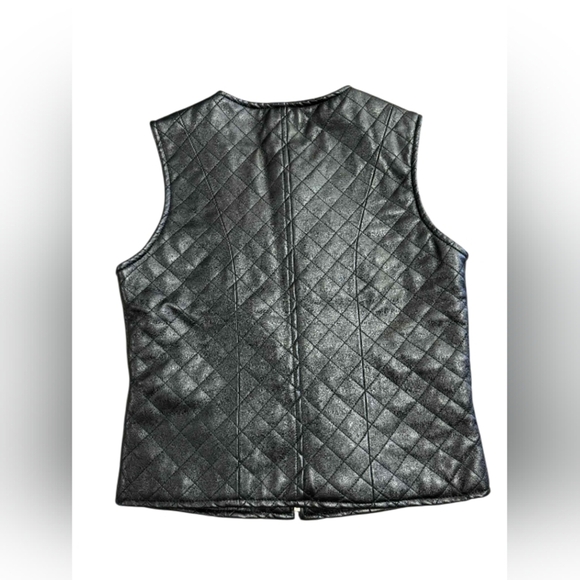 Next Issue Pleather Vest Black Size Small EUC - Picture 7 of 9